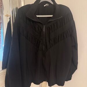 Vintage black wind breaker. SUPER CUTE ON! Size L oversized